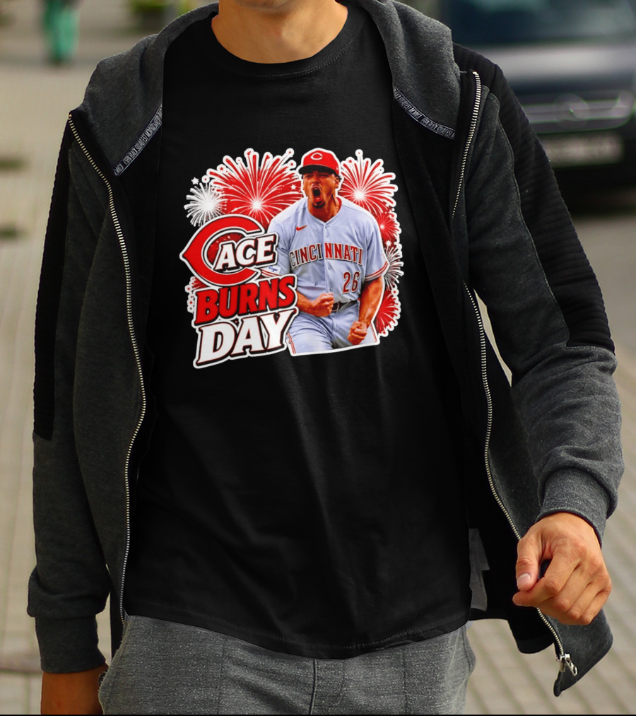 Cincinnati Reds Ace Burns Day Celebration With Fireworks T-Shirt