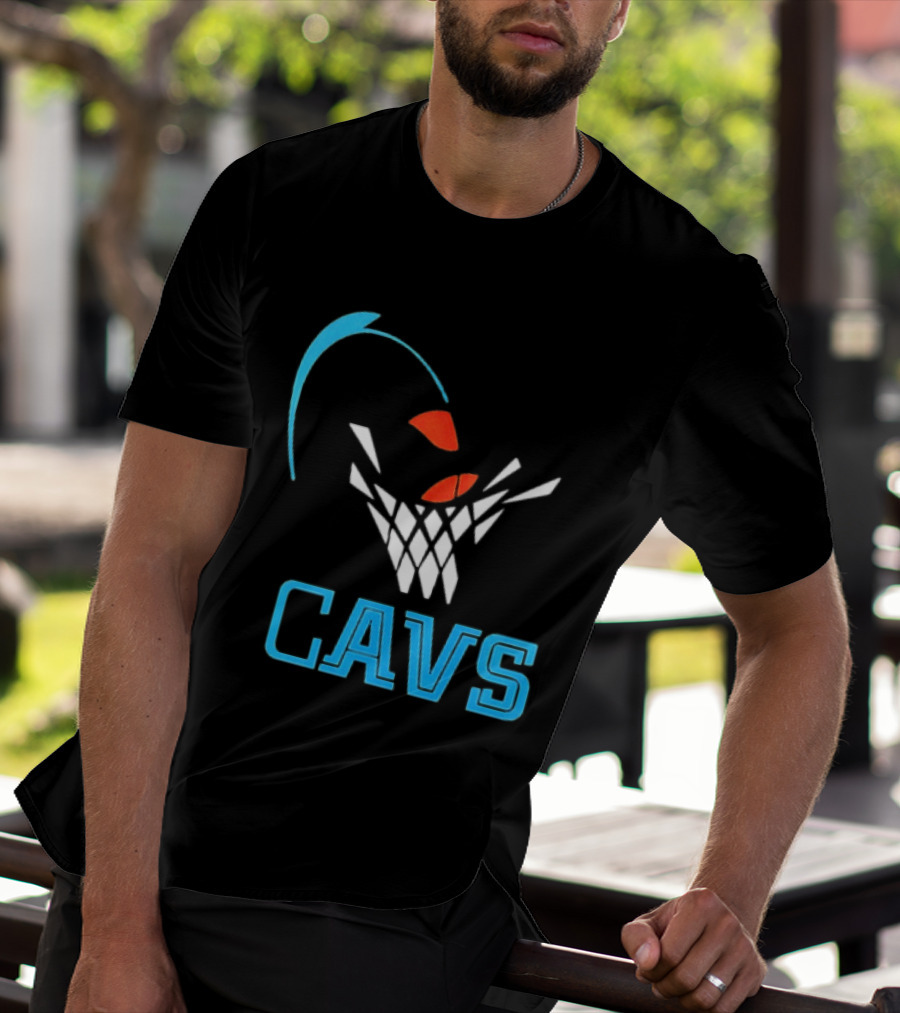 CAVS Cleveland Cavaliers Basketball Net Slam Dunk T-Shirt
