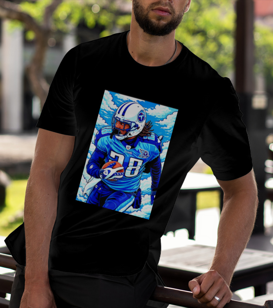 Chris Johnson 28 Tennessee Titans Running Back Football T-Shirt