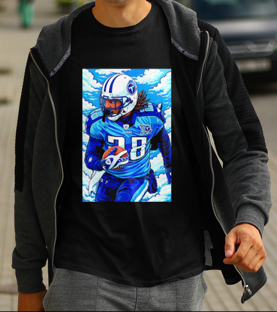 Chris Johnson 28 Tennessee Titans Running Back Football T-Shirt