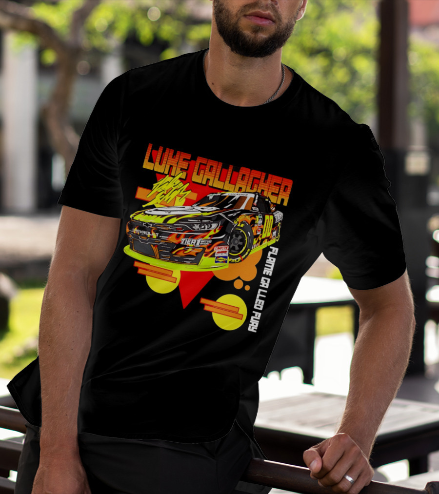 Luke Gallagher Flame Grilled Fury Tier 1 Racing 00 Car T-Shirt
