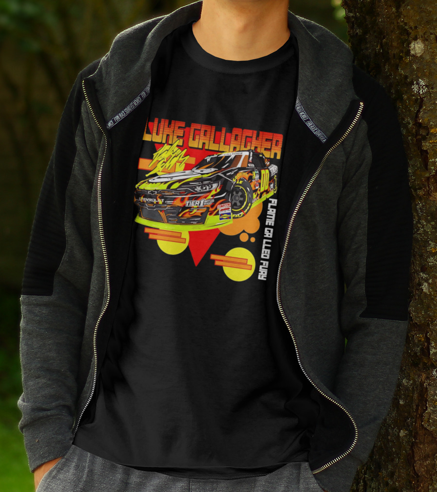 Luke Gallagher Flame Grilled Fury Tier 1 Racing 00 Car T-Shirt