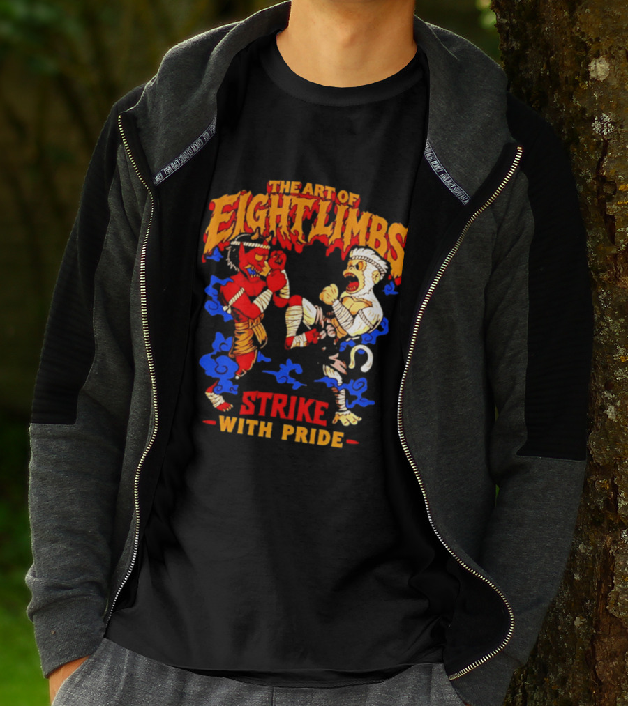 The Art Of Eight Limbs Strike With Pride Muay Thai Oni Hanuman T-Shirt