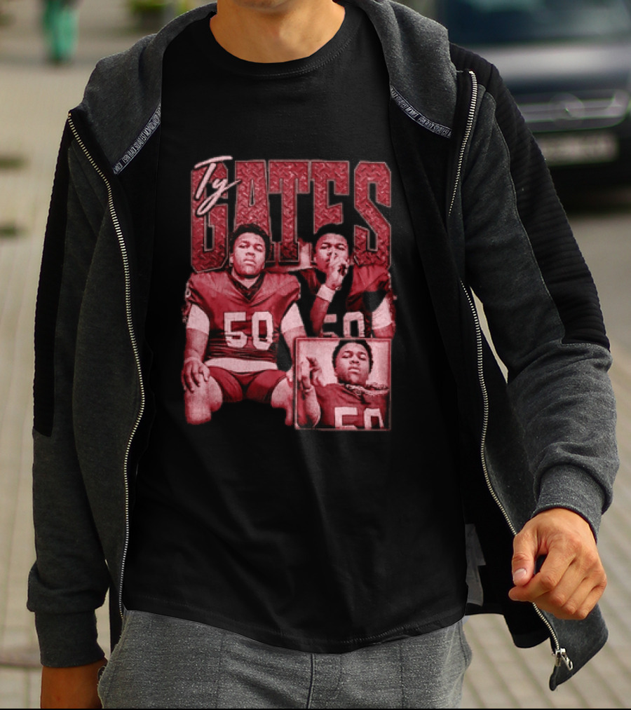 Ty Gates Football Player Sports Athlete Number 50 T-Shirt