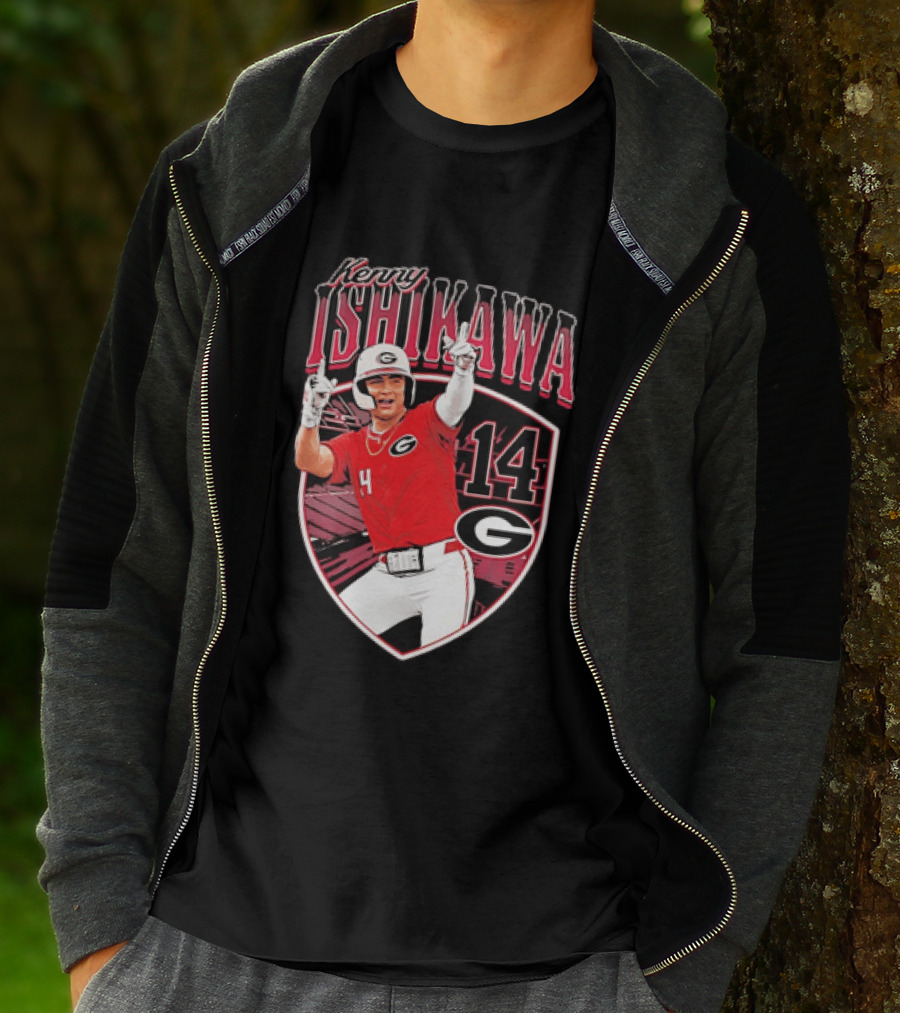 Kenny Ishikawa Georgia Bulldogs 14 Action Pose T-Shirt