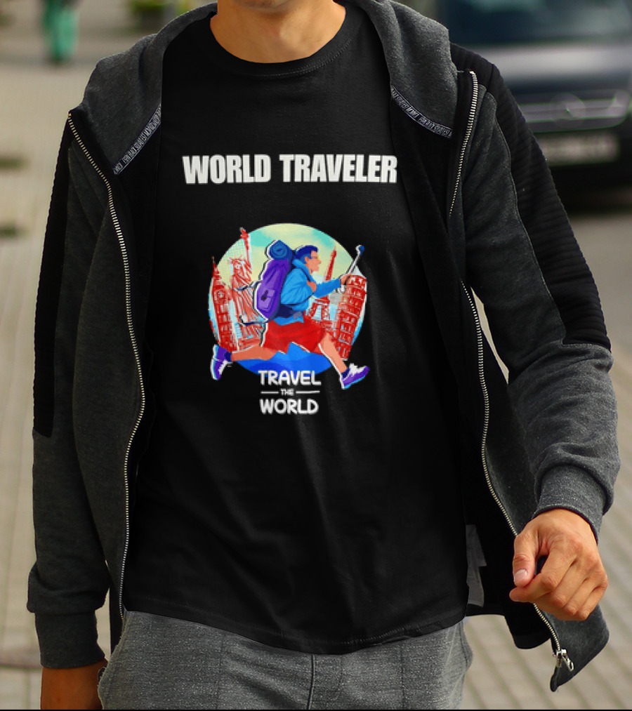 World Traveler Backpacking Adventure Travel The World Vacation T-Shirt