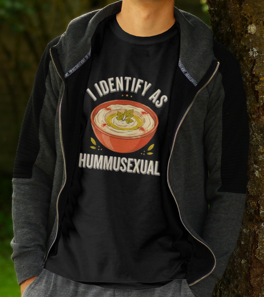 I Identify As Hummusexual Funny Food Pun Hummus Bowl T-Shirt