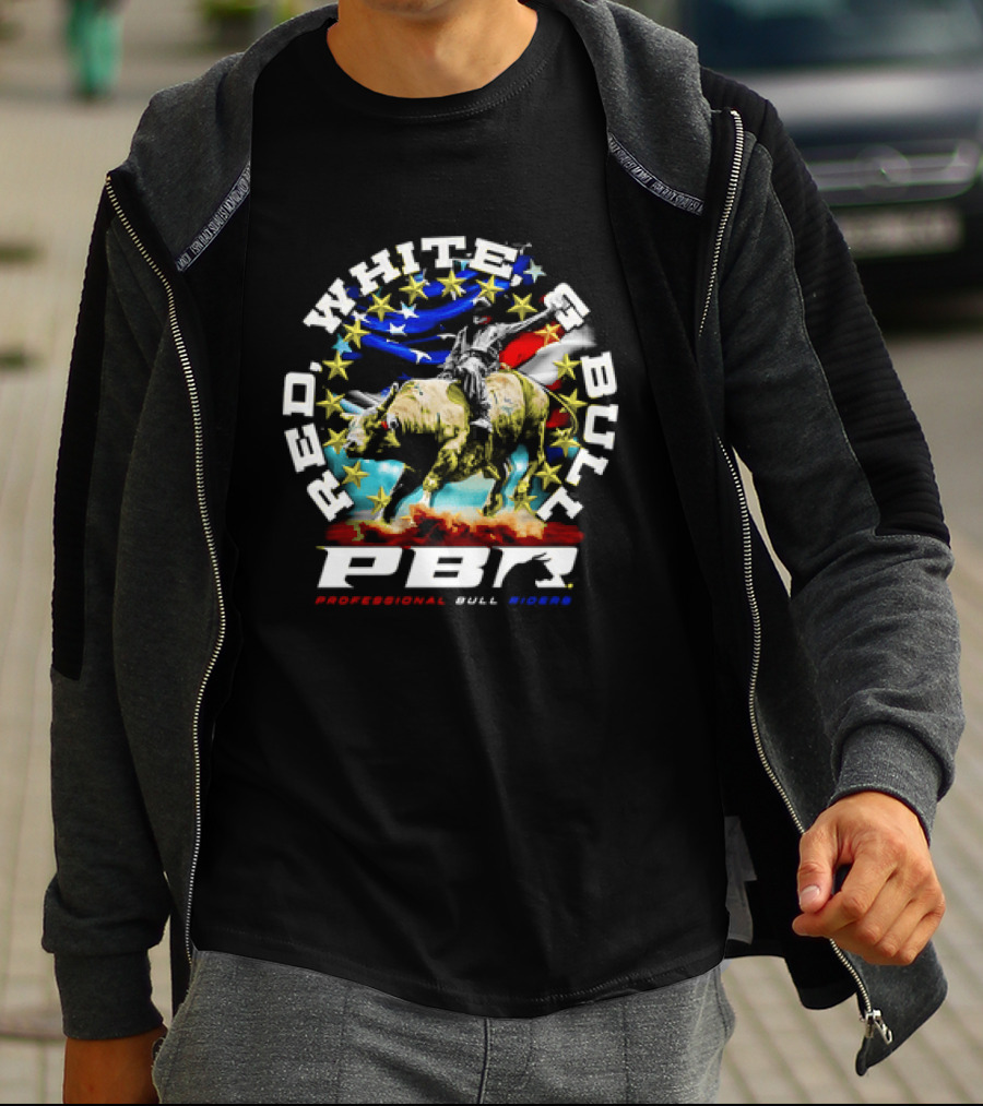 PBR Professional Bull Riders Red White And Bull Stars And Stripes T-Shirt