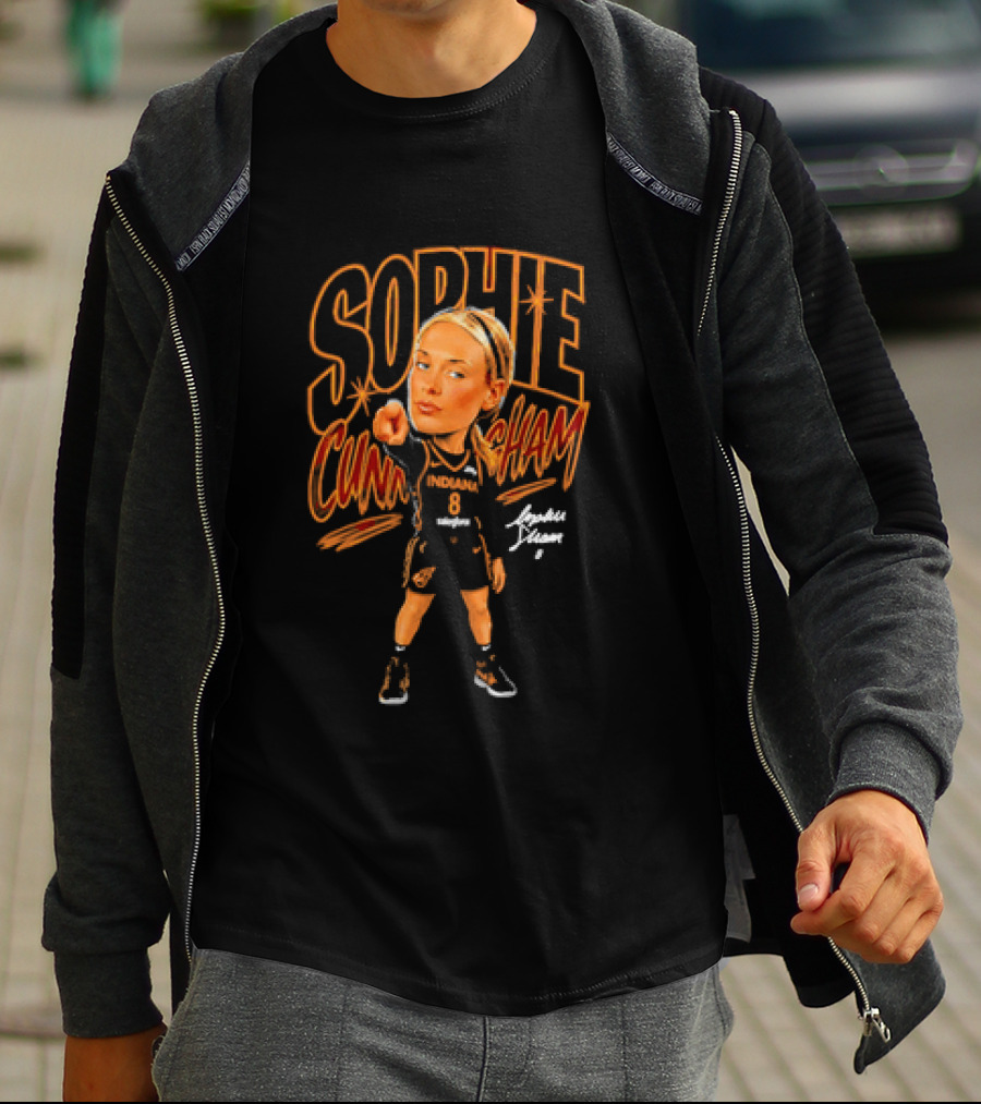 Sophie Cunningham Indiana Fever Point 90s Caricature Basketball Player T-Shirt