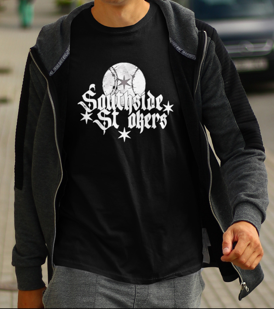 Southside Strokers Chicago Baseball Barbed Wire Star T-Shirt
