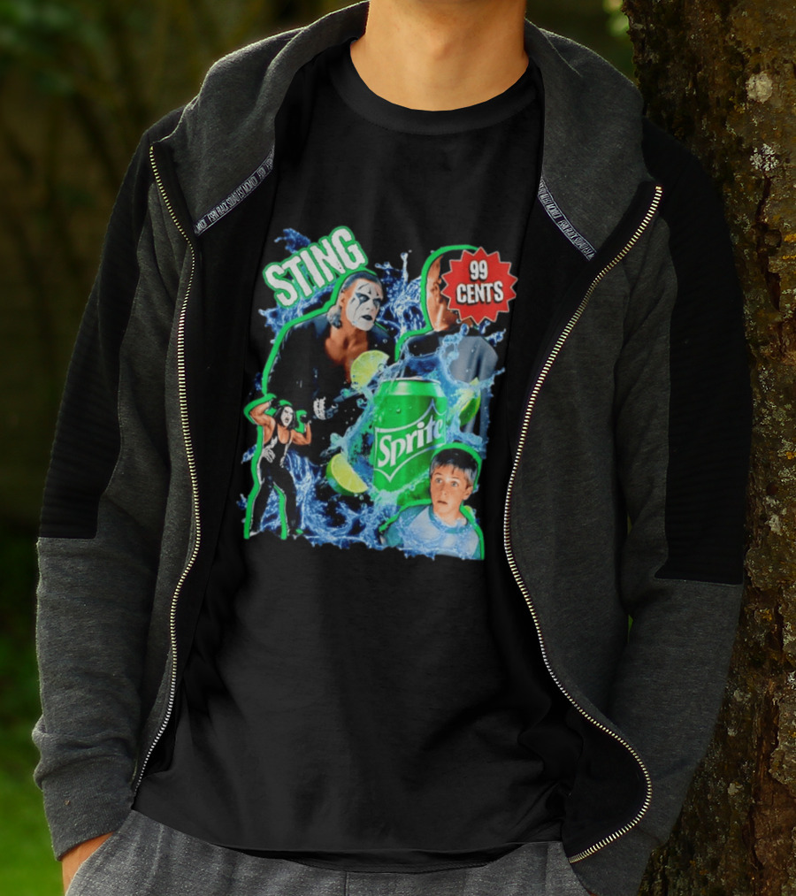 Sting WCW Sprite 99 Cents Lime Water Splash Wrestling T-Shirt
