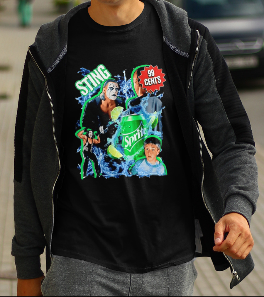 Sting WCW Sprite 99 Cents Lime Water Splash Wrestling T-Shirt