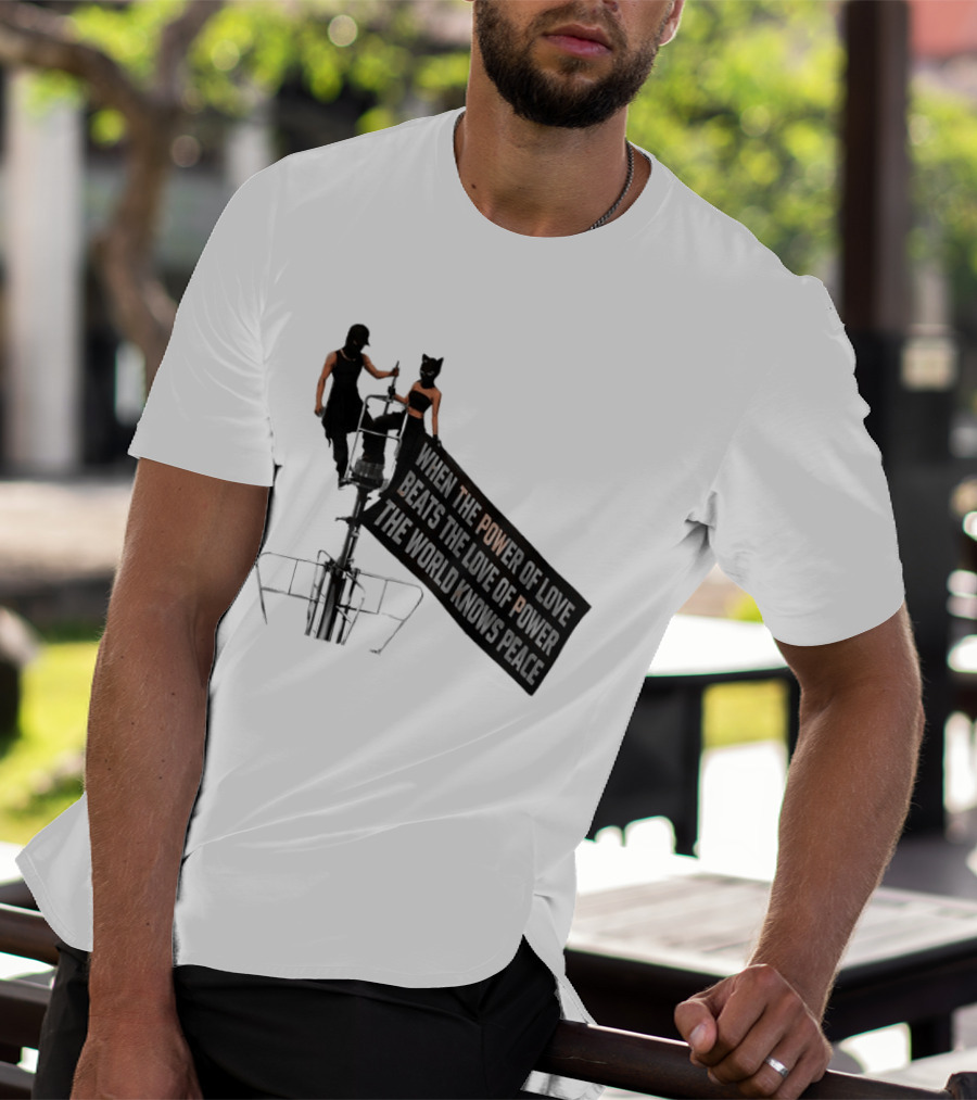 Angela Nikolau Ivan Beerkus Empire State Building Power Of Love Overpowering Love Of Power T-Shirt