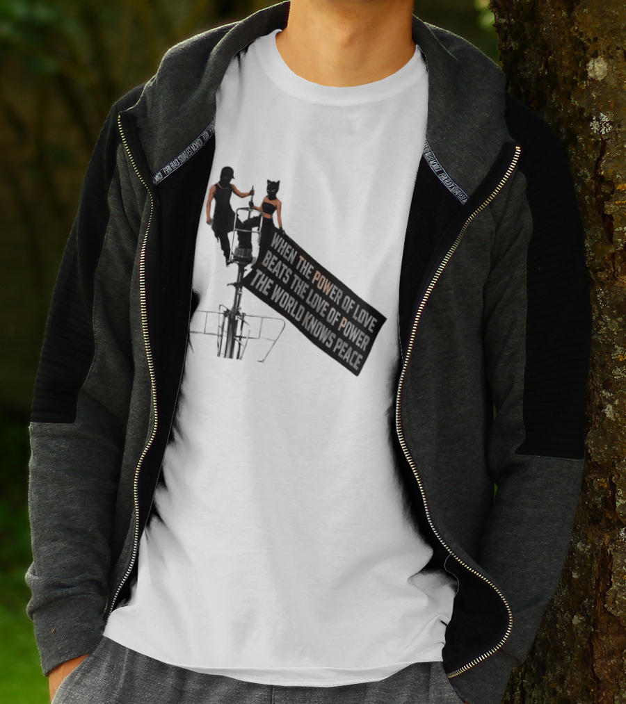 Angela Nikolau Ivan Beerkus Empire State Building Power Of Love Overpowering Love Of Power T-Shirt