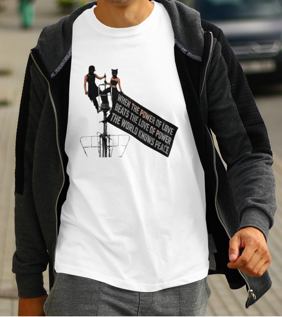 Angela Nikolau Ivan Beerkus Empire State Building Power Of Love Overpowering Love Of Power T-Shirt