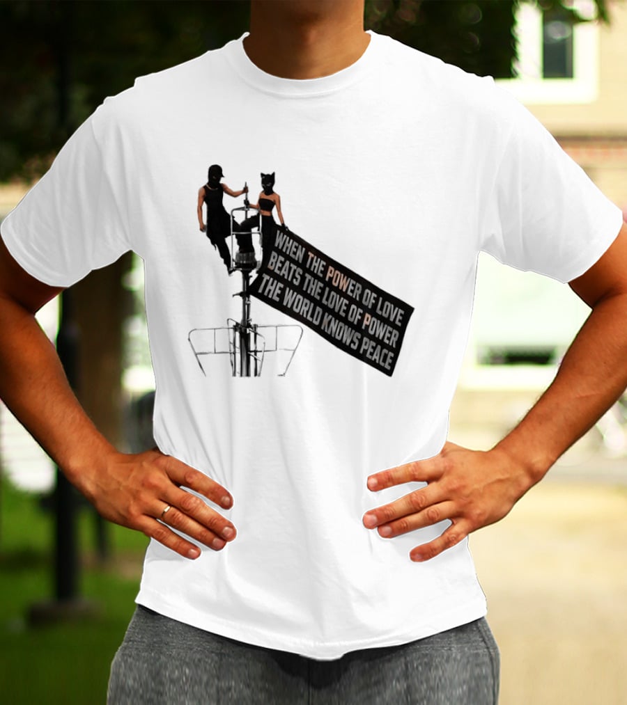 Angela Nikolau Ivan Beerkus Empire State Building Power Of Love Overpowering Love Of Power T-Shirt