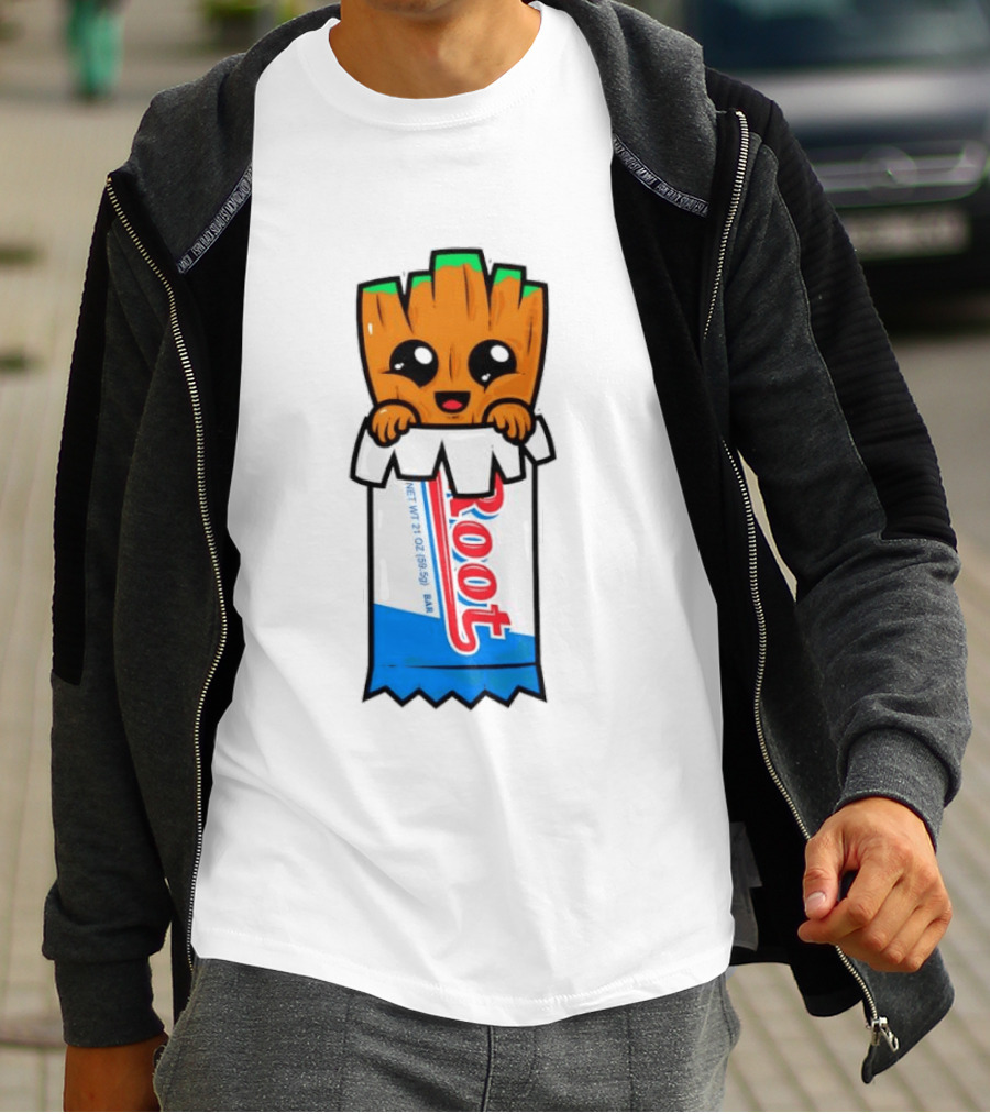 Baby Groot Guardians Of The Galaxy Root Candy Cartoon T-Shirt