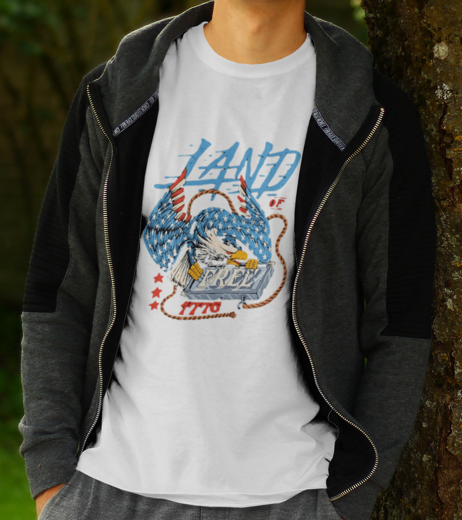 Land Of The Free 1776 Bald Eagle Patriotism T-Shirt