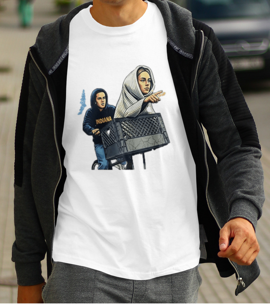 Caitlin Clark Sophie Cunningham E.T. Indiana Bike Basket T-Shirt