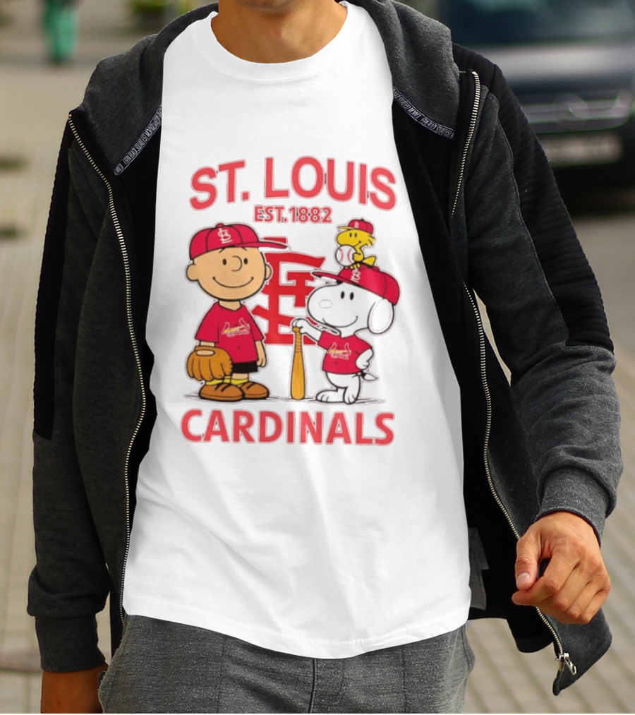 St. Louis Cardinals Est 1882 Charlie Brown Snoopy Woodstock MLB T-Shirt