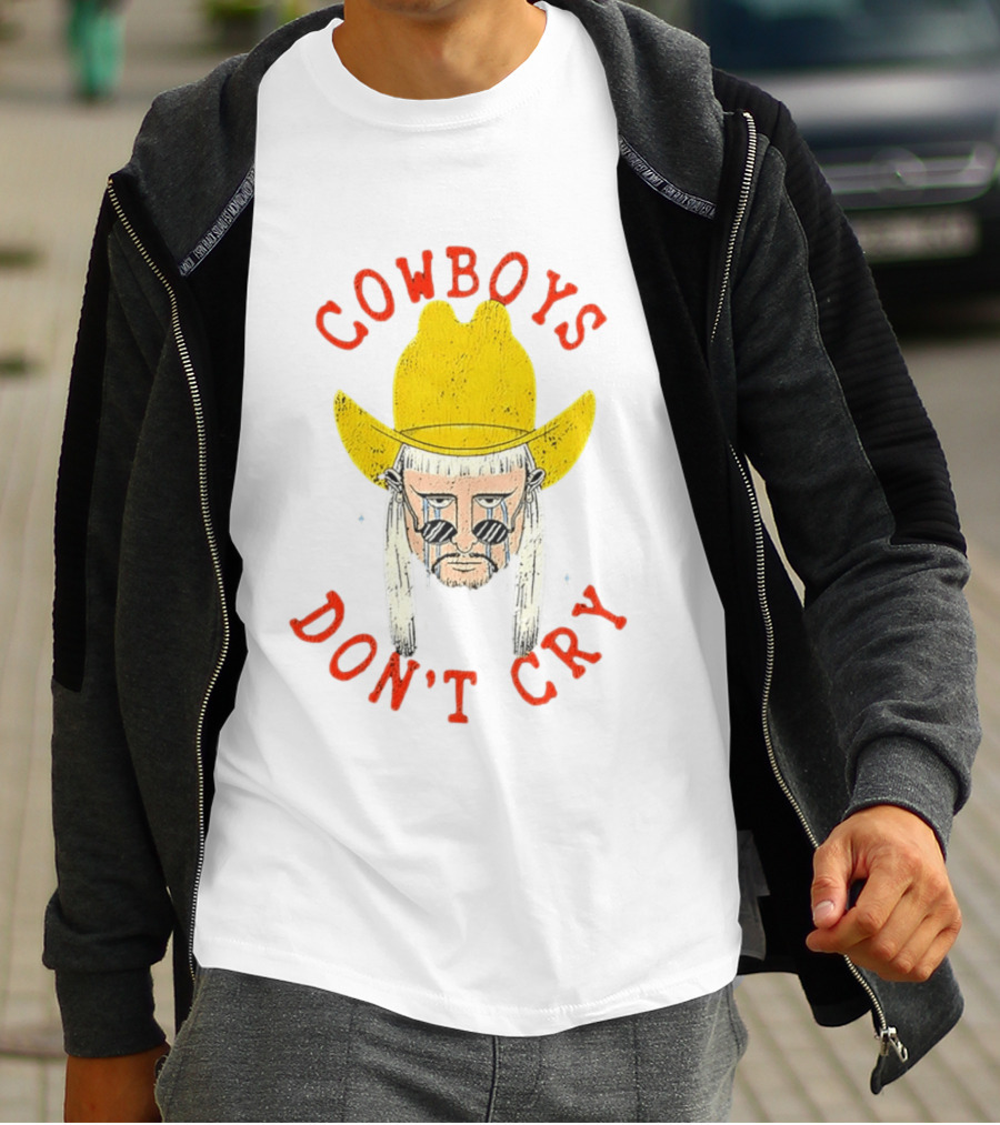 Cowboys Don't Cry Yellow Hat Sad Face T-Shirt