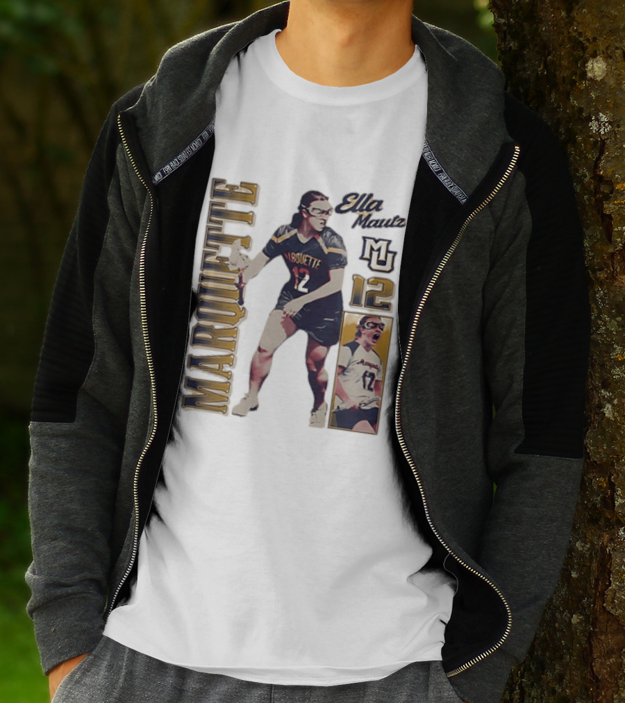 Marquette Golden Eagles Ella Mautz 12 MU Lacrosse Player T-Shirt