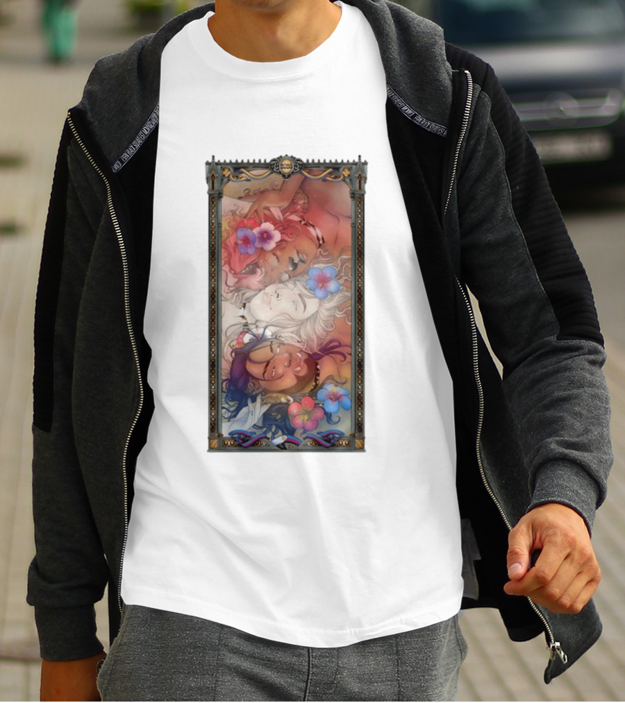 Fantasy Trio 2026 Hibiscus Flowers Tarot Card Pride Month T-Shirt