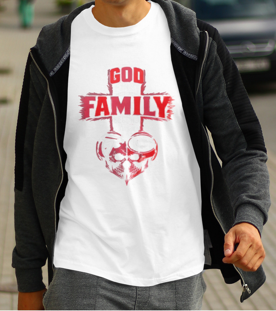 God First Family Second Then Atlanta Falcons Georgia Bulldogs Skull T-Shirt