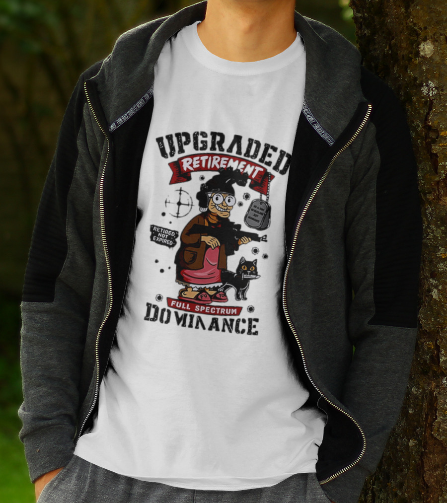 Upgraded Retirement Full Spectrum Dominance Retired Not Expired Black Ops Grandma T-Shirt