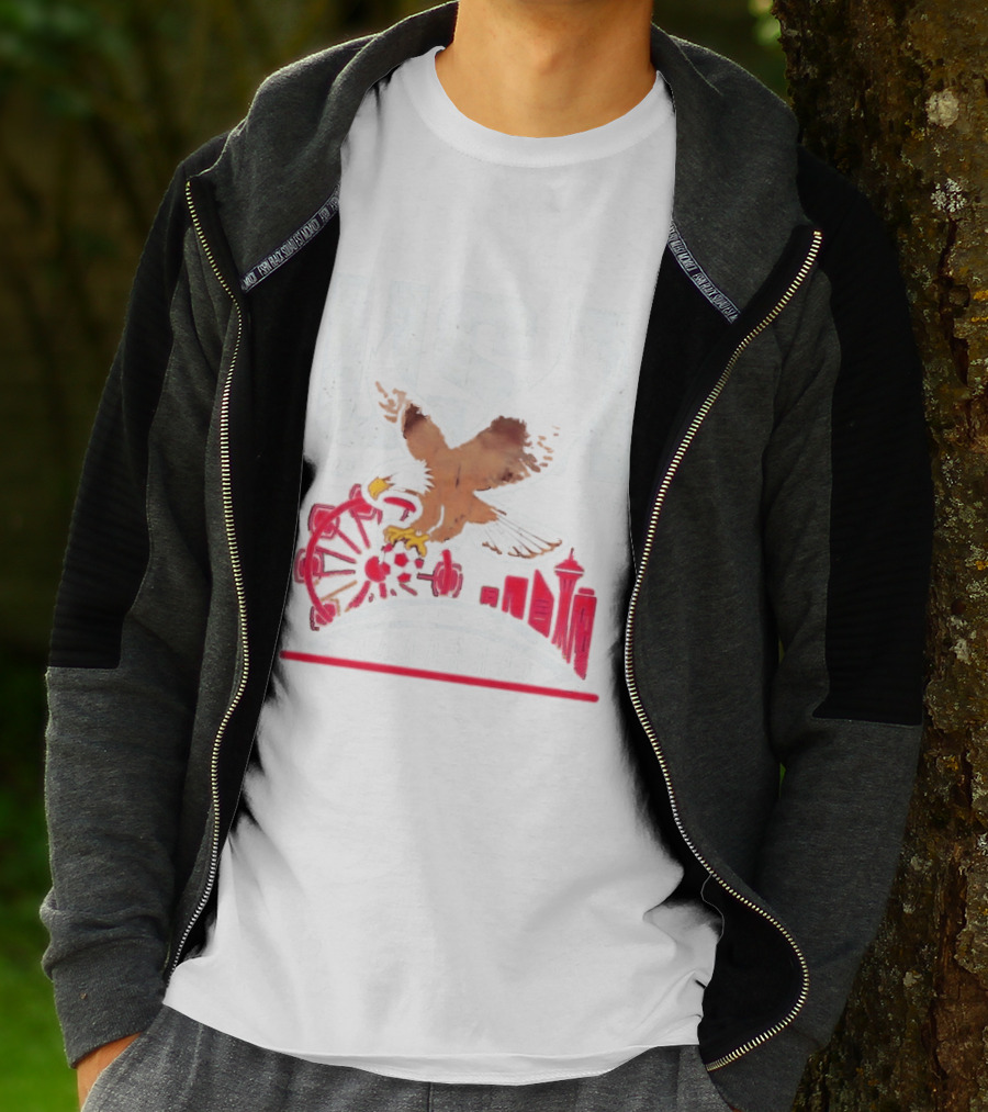 USA 2026 Eagle Space Needle Soccer Seattle Ferris Wheel T-Shirt