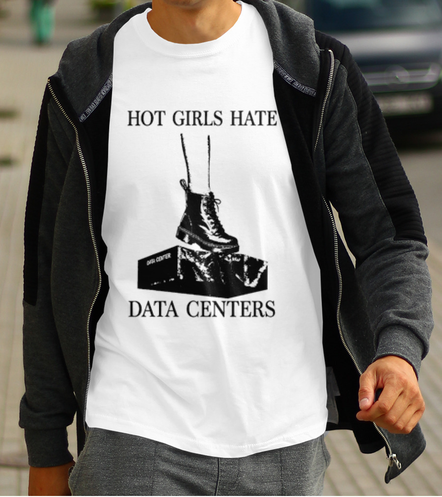 Hot Girls Hate Data Centers With Boots Stomping Computers T-Shirt