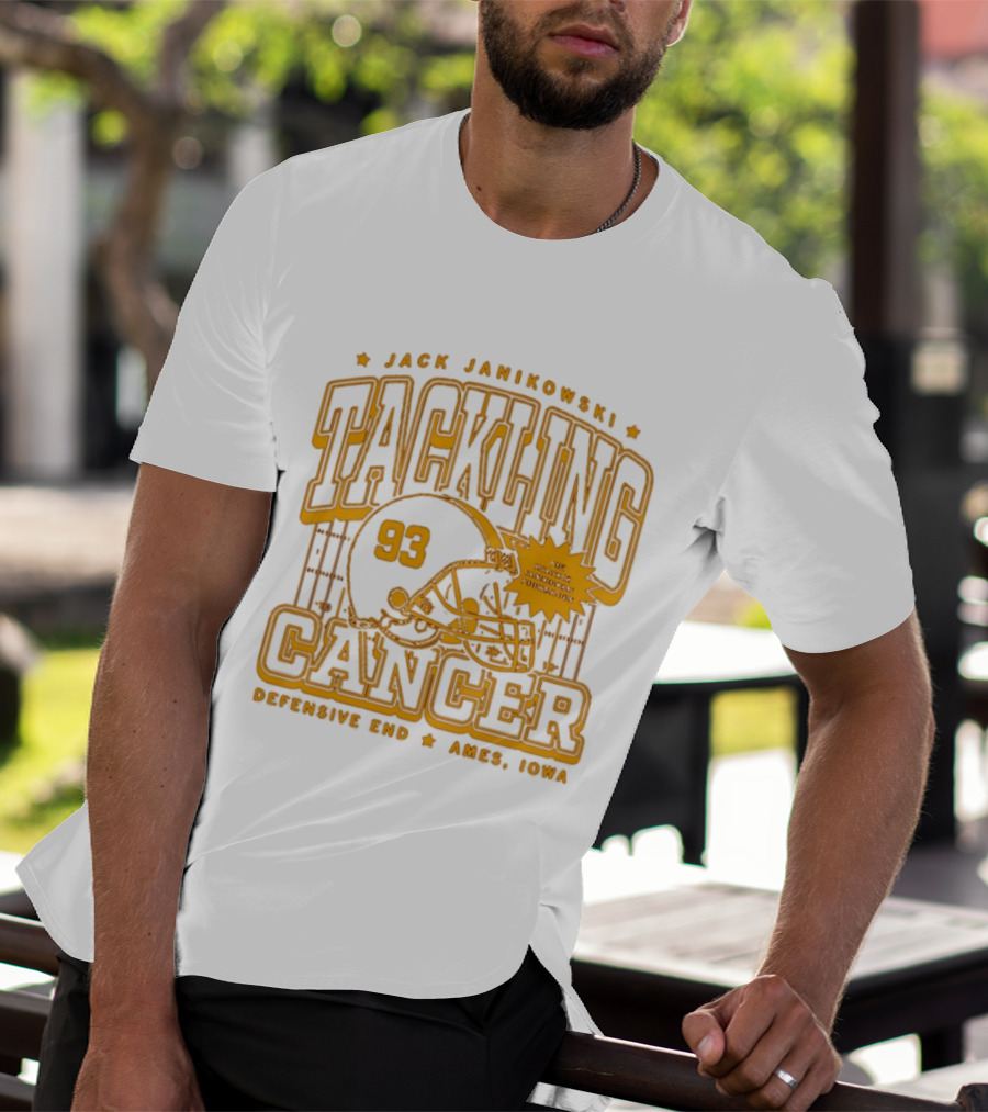 Jack Janikowski Tackling Cancer Defensive End 93 Ames Iowa Schmidt Foundation T-Shirt