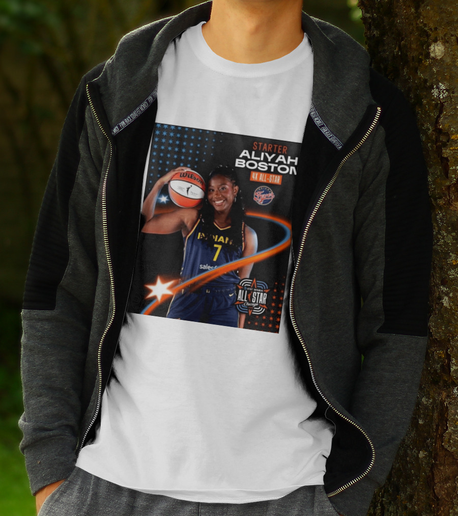 Starter Aliyah Boston 4x All Star Ind State Fever AT&T WNBA All Star 2026 Chicago T-Shirt