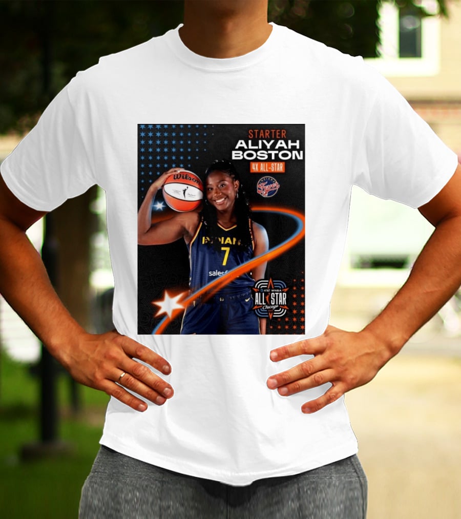 Starter Aliyah Boston 4x All Star Ind State Fever AT&T WNBA All Star 2026 Chicago T-Shirt