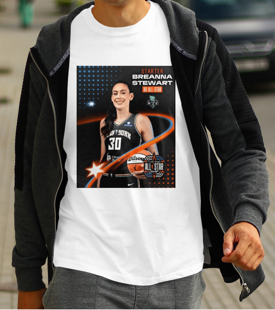 Starter Breanna Stewart 8X All Star New York Liberty AT&T WNBA All Star Chicago T-Shirt