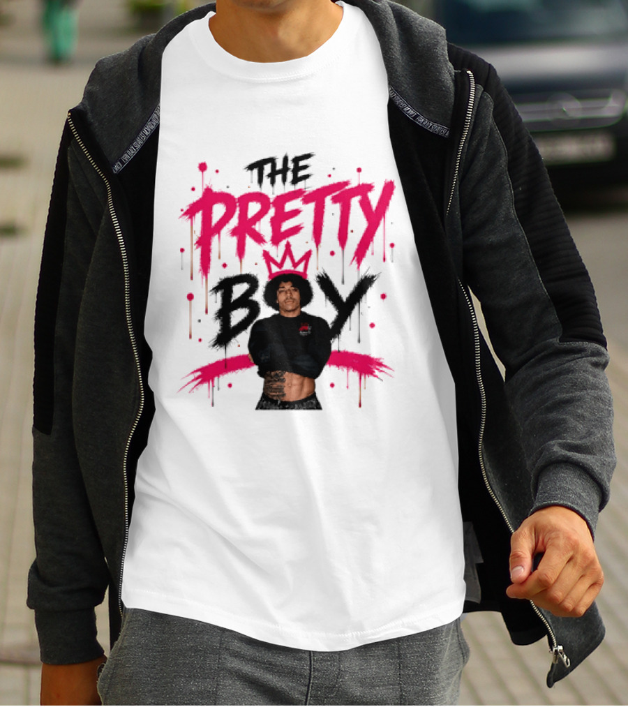 The Pretty Boy Jay King Crop Top With Pink Crown And Dripping Letters T-Shirt