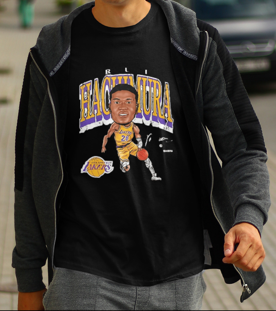 Rui Hachimura Los Angeles Lakers Big Head 28 T-Shirt