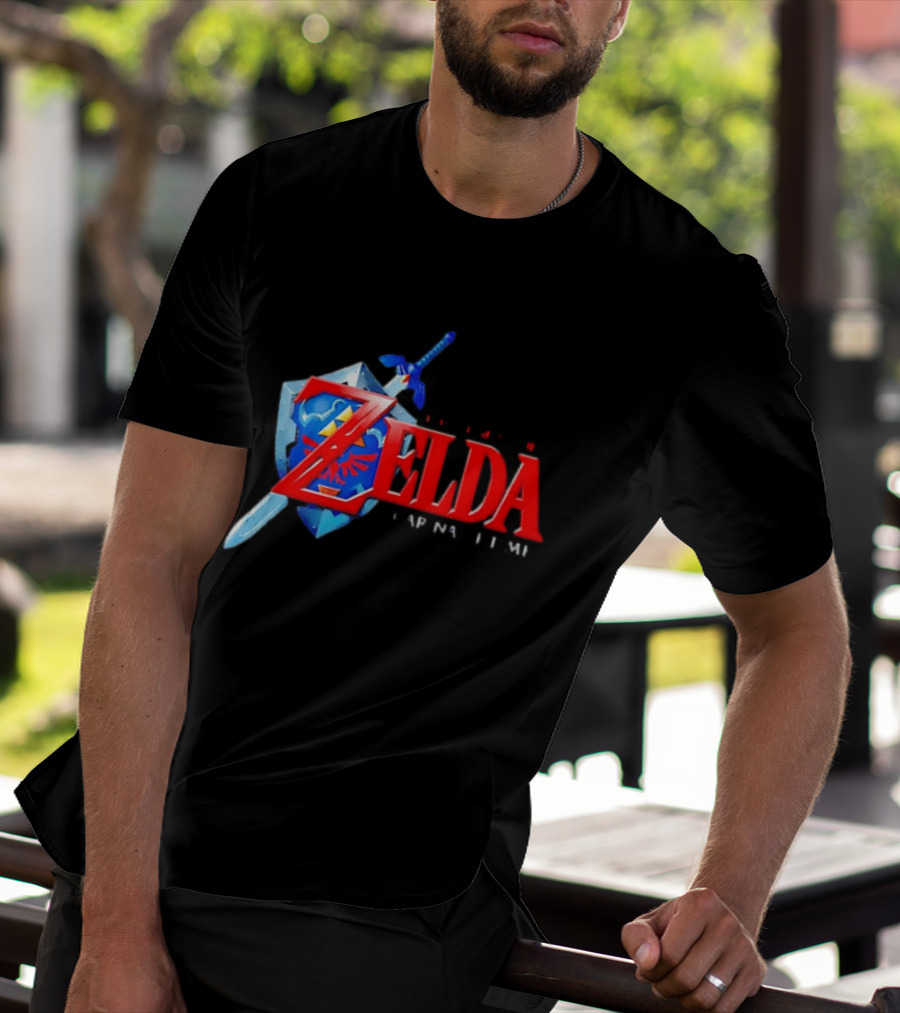 The Legend Of Zelda Ocarina Of Time Shield Sword T-Shirt