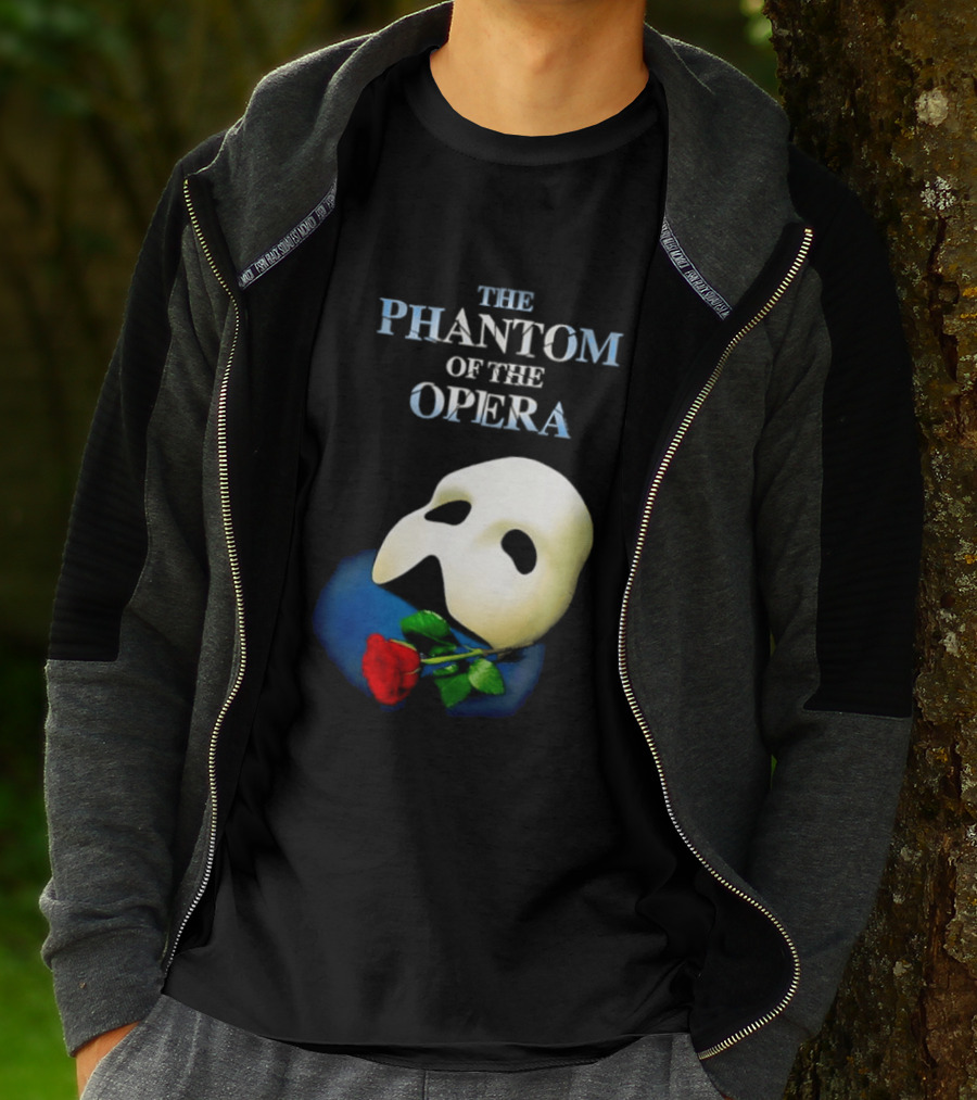 The Phantom Of The Opera Mask With Red Rose T-Shirt