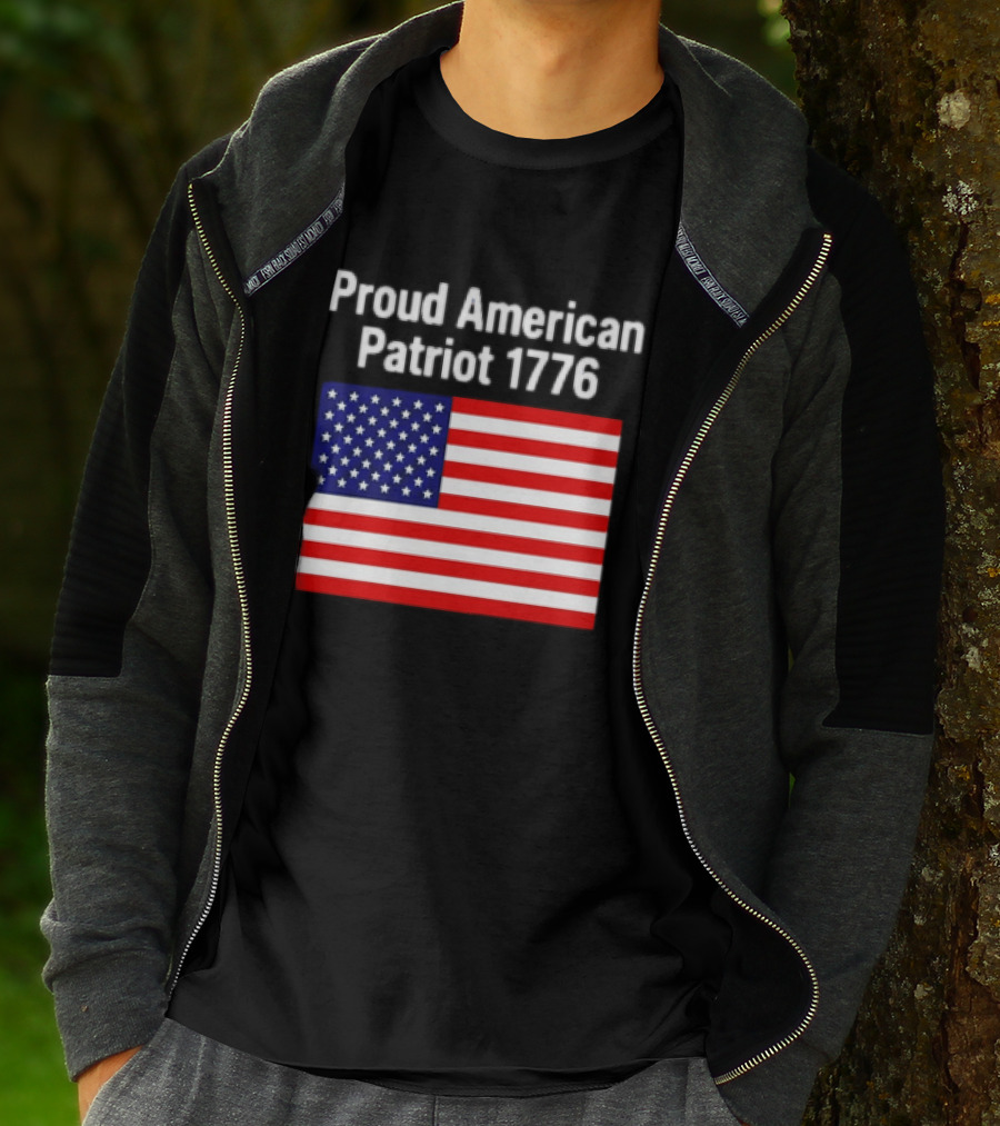 Proud American Patriot 1776 USA Flag T-Shirt