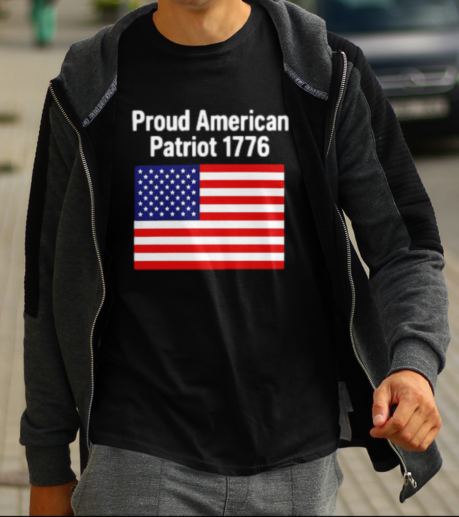 Proud American Patriot 1776 USA Flag T-Shirt