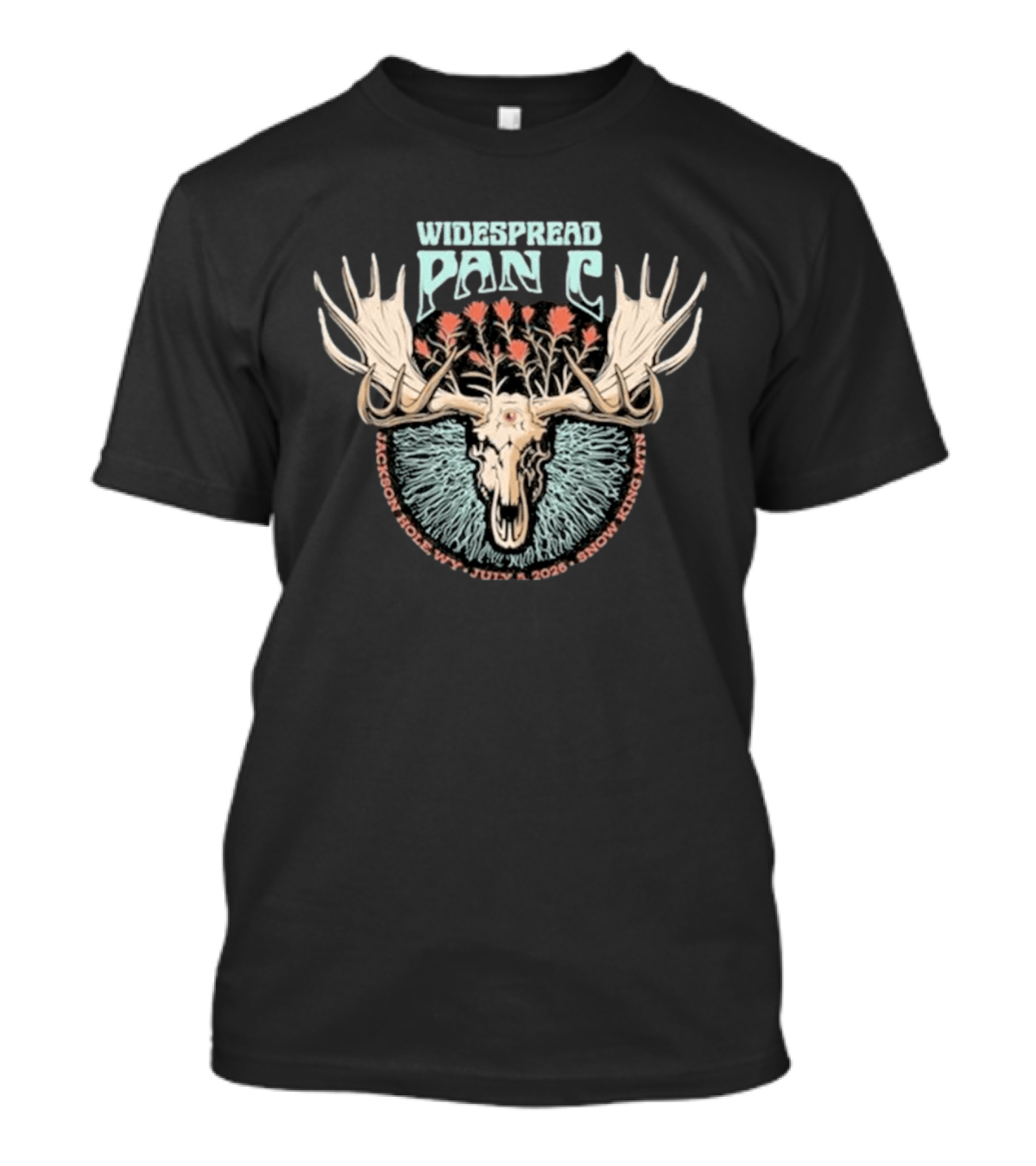 Widespread Panic Jackson Hole WY Tour July 5 2026 Snow King MTN Moose Antlers T-Shirt