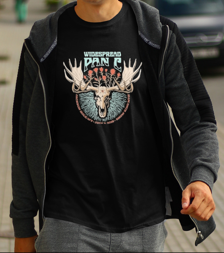Widespread Panic Jackson Hole WY Tour July 5 2026 Snow King MTN Moose Antlers T-Shirt