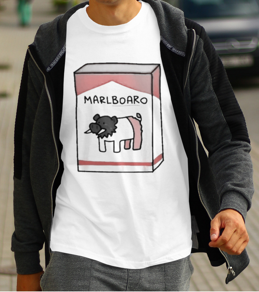 Marlboaro Boar Pig Pack Cigarette Cartoon T-Shirt