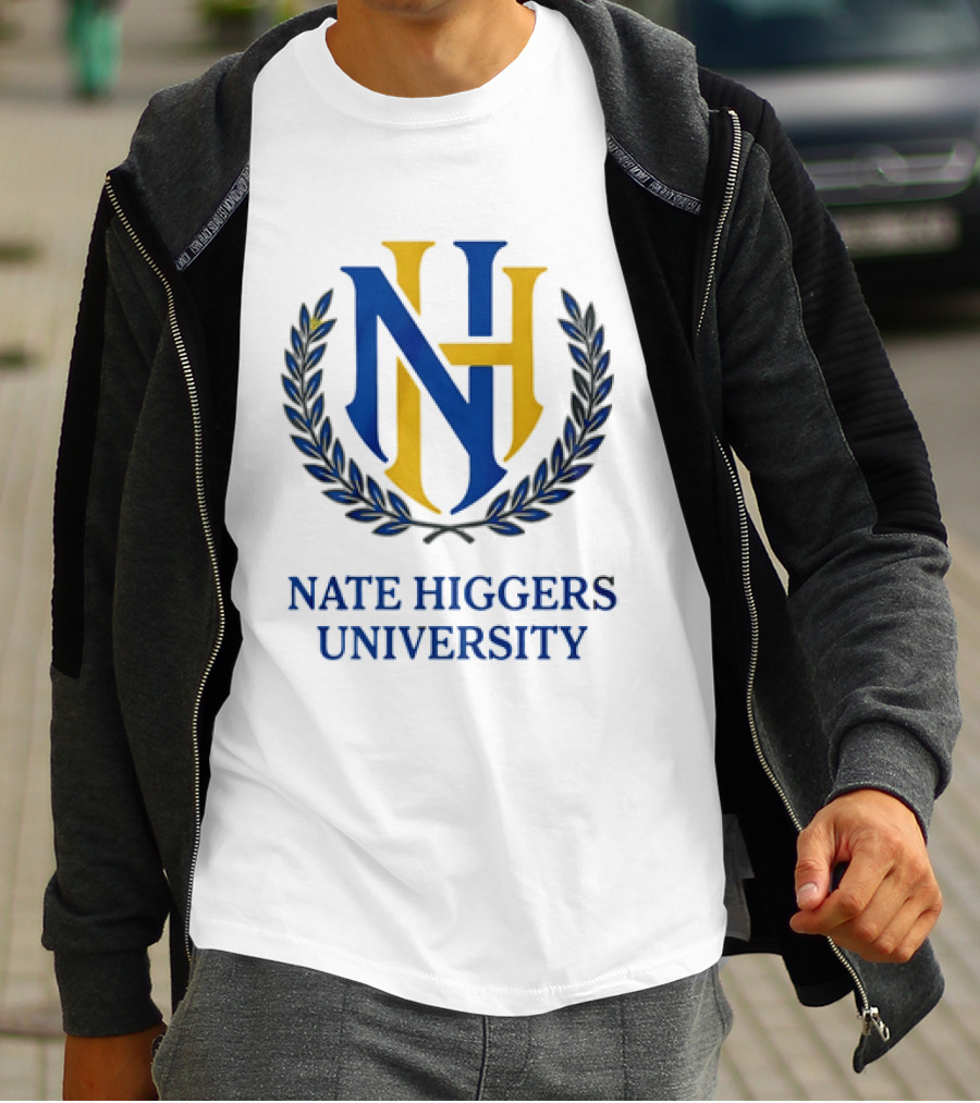 Nate Higgers University NH Crest And Laurel T-Shirt