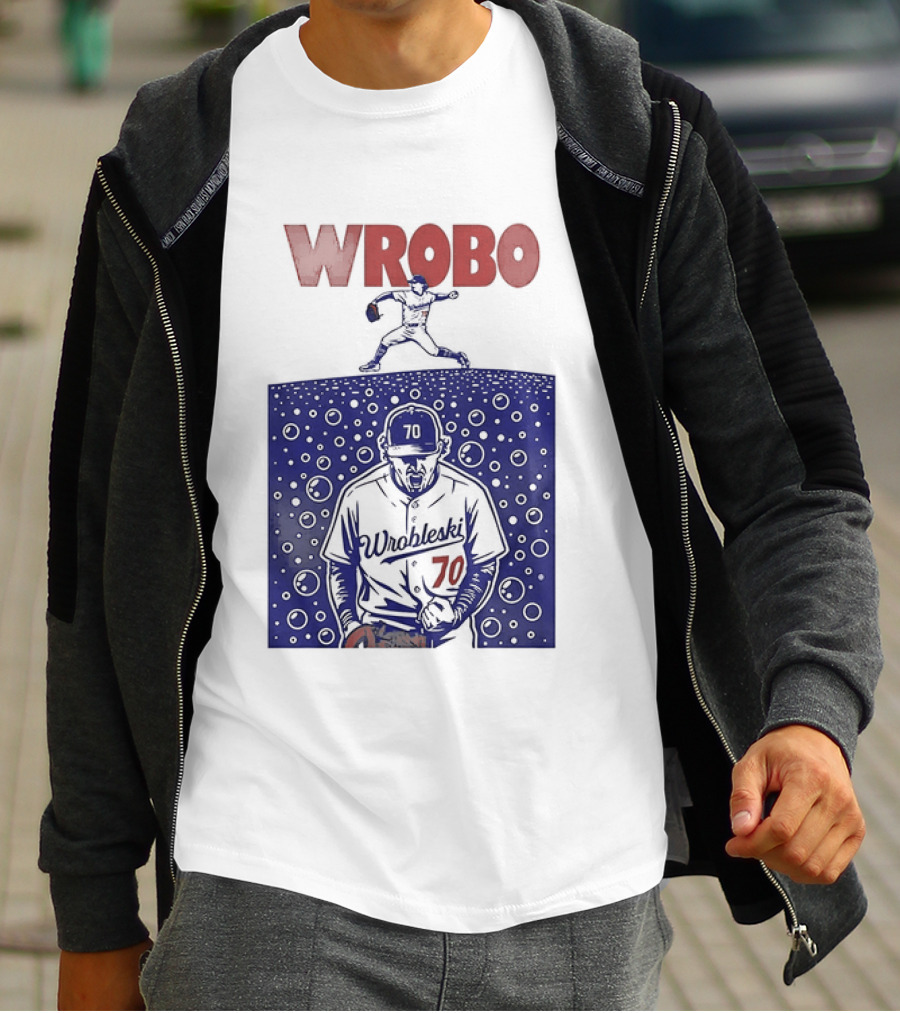 Wrobo Shark Justin Wrobleski Los Angeles Dodgers Baseball T-Shirt