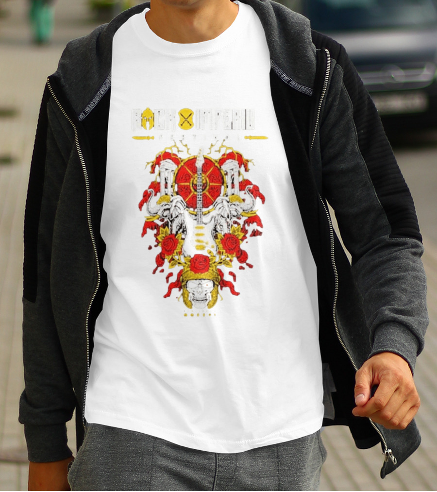 Rock Imperium Festival 2026 Skull Roses Elephants Guitar T-Shirt