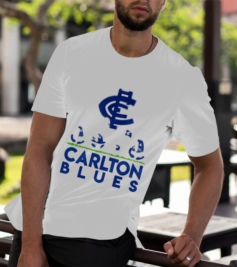 Snoopy Peanuts Characters Carlton Blues AFL Collaboration T-Shirt