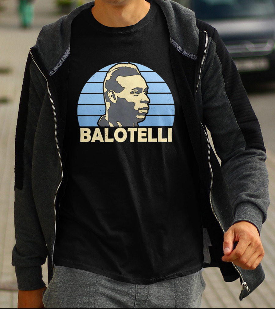 Balotelli Retro Style Italian Footballer Profile T-Shirt