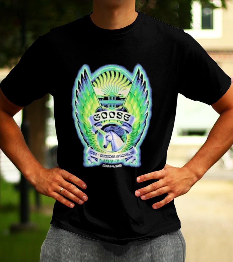 Goose The Band Saratoga Springs July 3 4 2026 Winged Horse New York Concert Tour T-Shirt